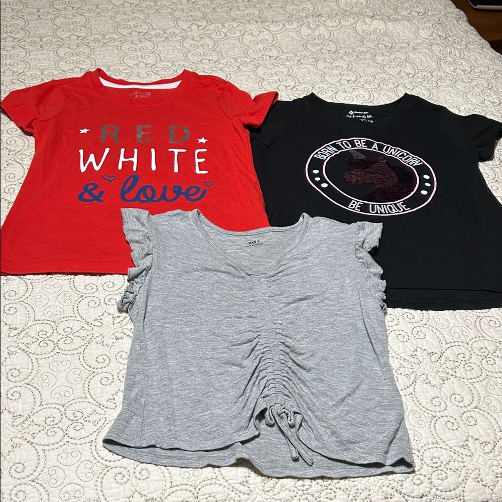 Red, Black, and Gray Kids T-Shirts Set